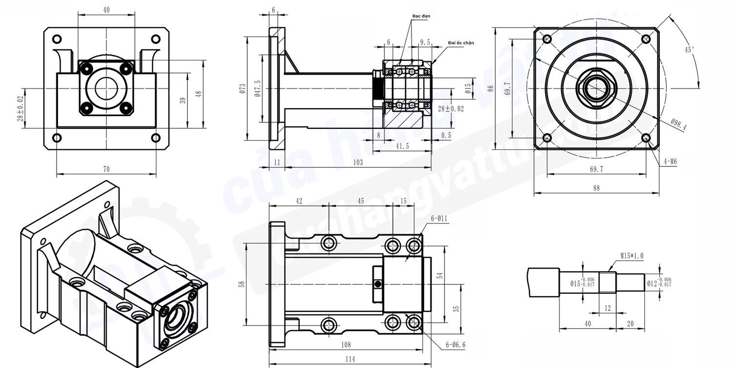 Gối đỡ trục TBK15-86