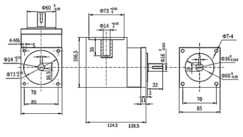 bản vẽ hộp giảm tốc 86 vuông góc