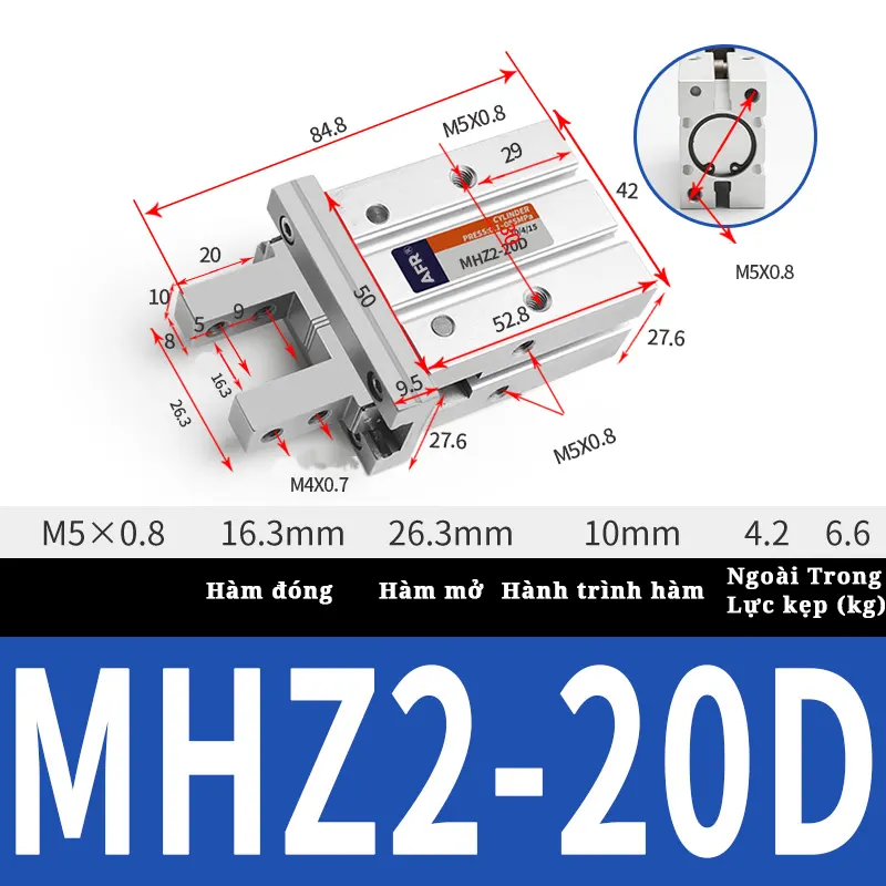 xi lanh kẹp MHZ2-20D