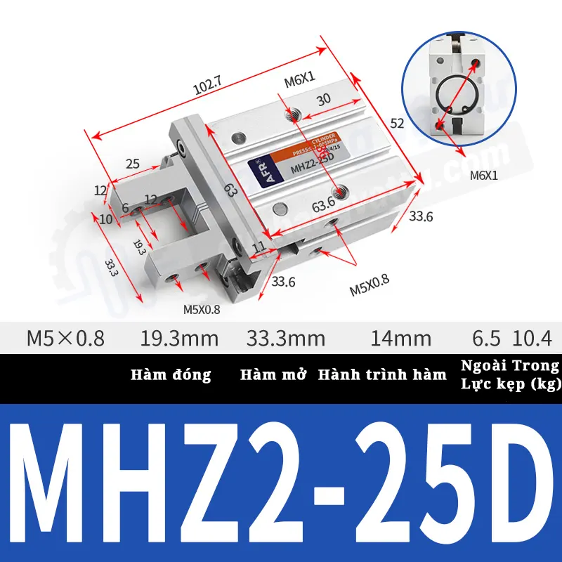 xi lanh kẹp MHZ2-25D