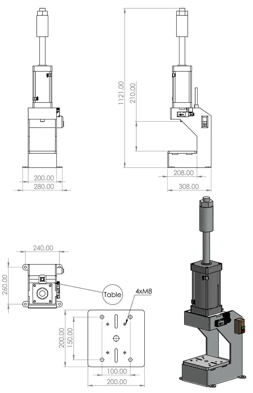 máy đột dập khí nén 800kg