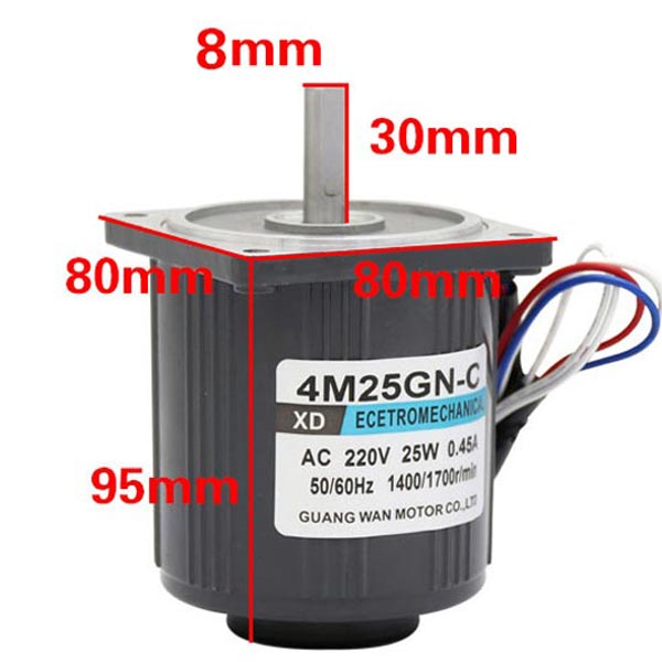 kích thước động cơ 1 pha